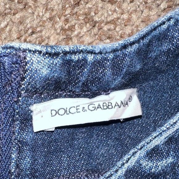Dolce & Gabbana Girls Denim Jumper Dress - Picture 5 of 7